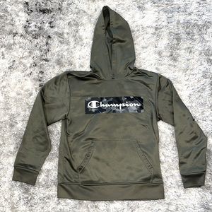 Green With Camo Champion Hoodie